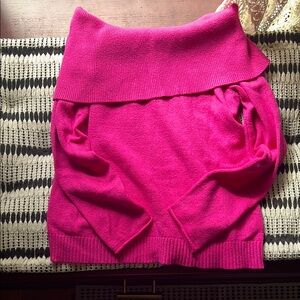 Anthropologie Women's Pink Off-Shoulder Sweater - small